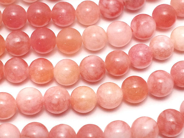 Pink & White Jade Round 6mm 1strand beads (aprx.15inch / 37cm)