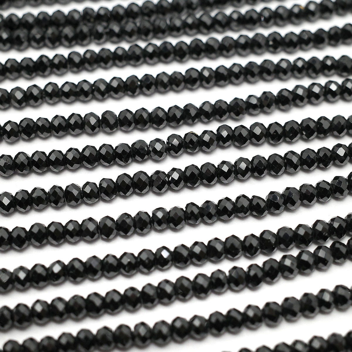 High Quality! 2pcs for $6.79! High Quality Black Spinel AAA++ Faceted Button Rondelle, 2x2x1mm, 1strand beads (approx. 15 inches/37 cm)