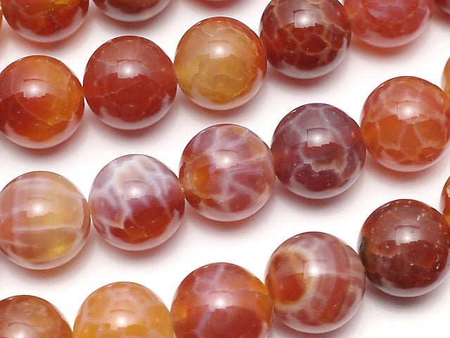 Fire Agate Round 10 mm half or 1 strand beads (aprx.15 inch / 36 cm)