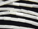 Mother of Pearl MOP White Tube 8x4x4mm 1strand beads (aprx.15inch/38cm)
