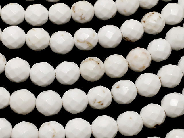 [Video] Magnesite 64Faceted Round 6mm 1strand beads (aprx.15inch/37cm)