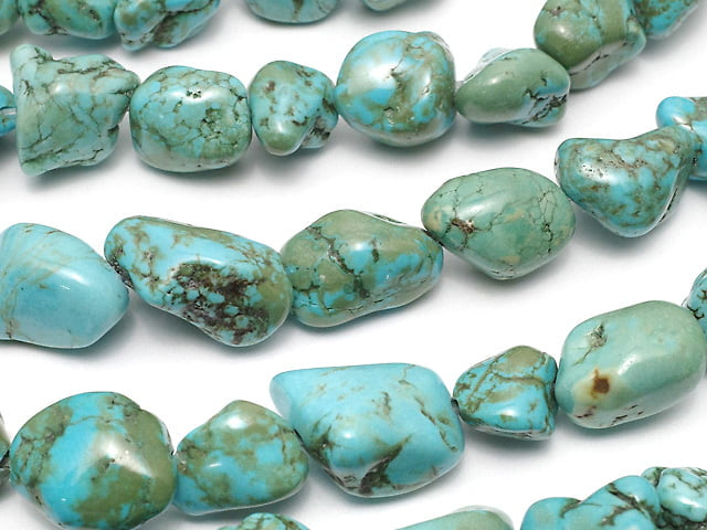 [Video]Magnesite Turquoise Nugget 1strand beads (aprx.14inch/34cm)