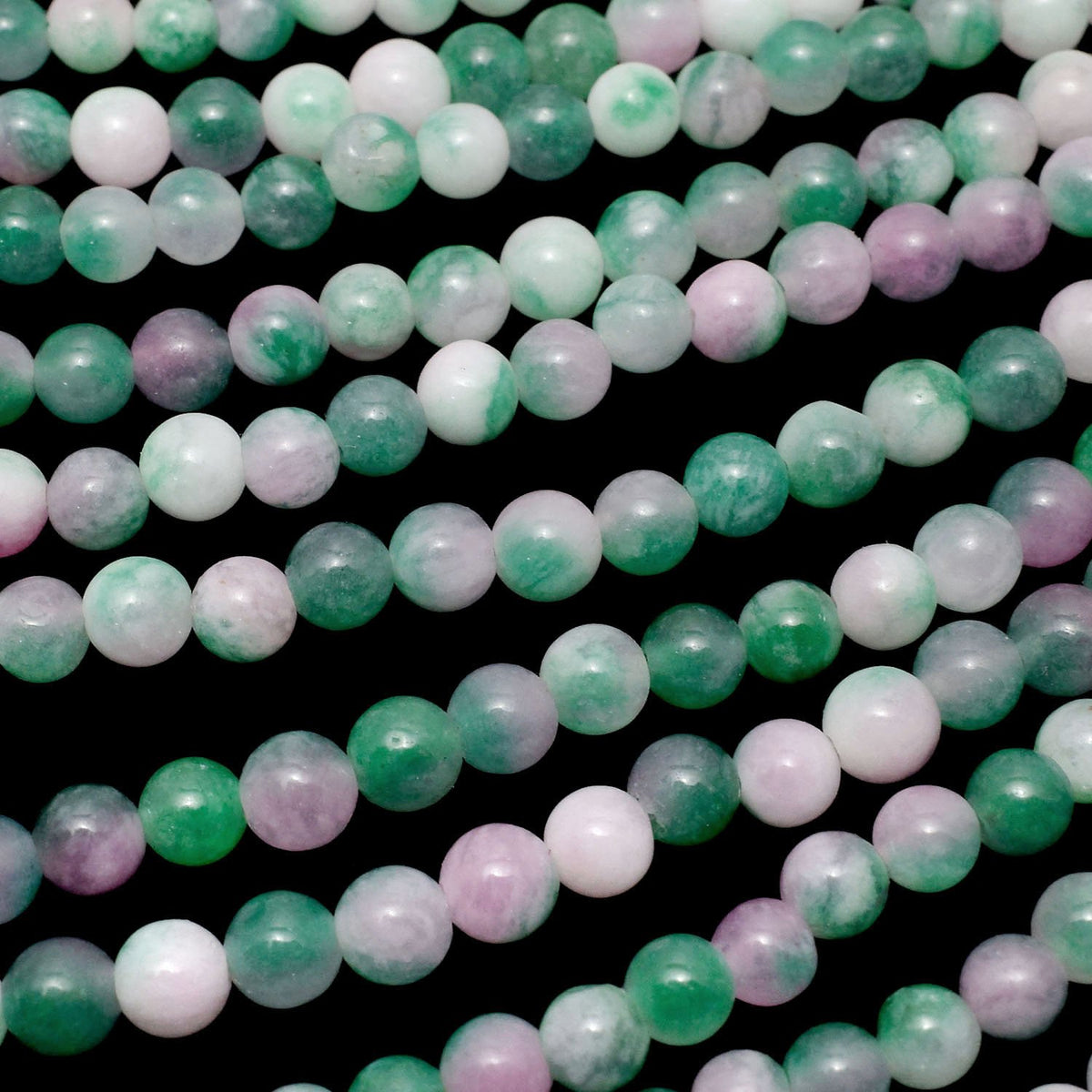 Purple x Green Jade Round 4mm 1strand beads (aprx.15inch / 38cm)
