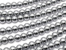 Hematite Round 4mm Silver coating 1strand beads (aprx.15inch / 38cm)