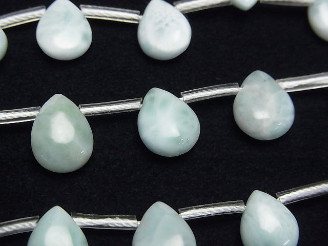 Larimar Pectolite AA Pear shape (Smooth) 10x8x5mm 1strand beads (aprx.7inch/18cm)