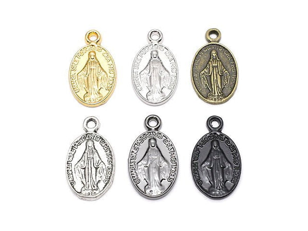 Metal parts charm 14x10mm Miraculous Medal 10pcs