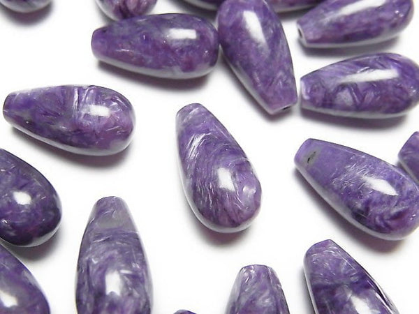 High quality Charoite AAA Drop (Smooth) 16 x 8 mm [Half Drilled Hole] 4pcs $29.99!