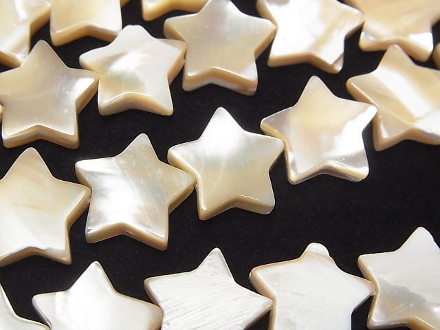 [Video] Mother of Pearl MOP Beige Star [6mm] [8mm] [10mm] [12mm] 1strand beads (aprx.15inch / 38cm)