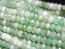 [Video] High Quality! Chrysoprase AA Faceted Button Rondelle 3.5x3.5x3mm 1strand beads (aprx.15inch / 36cm)