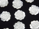 High quality White Shell (Silver-lip Oyster) Rose 12 mm [Half Drilled Hole] 4pcs $6.79!