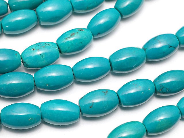 [Video]Magnesite Turquoise Rice 10x6x6mm 1strand beads (aprx.15inch/36cm)