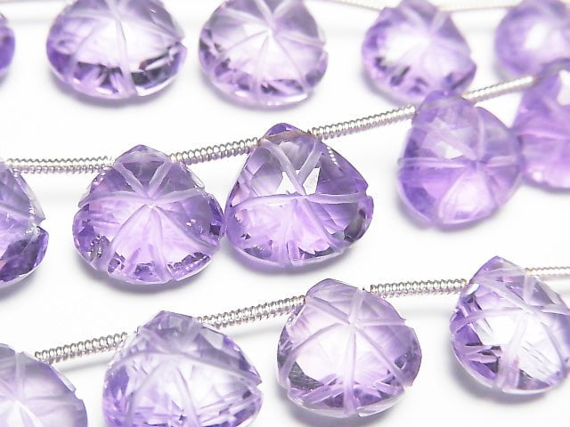 [Video] High Quality Amethyst AAA Carved Chestnut 1strand (16pcs)