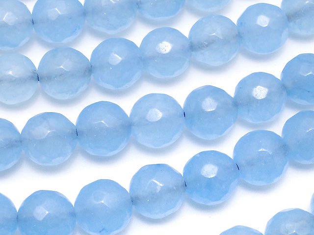 1strand $6.79! Blue Jade 64 Faceted Round 8 mm 1strand beads (aprx.15 inch / 36 cm)