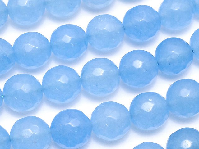 Blue Jade 64Faceted Round 10mm 1strand beads (aprx.15inch / 36cm)