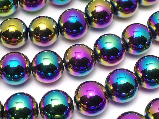 [Video] Hematite Round 10mm Metallic Coating 1strand beads (aprx.15inch/38cm)