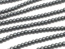 Frost Hematite Round 2mm 1strand beads (aprx.15inch / 38cm)