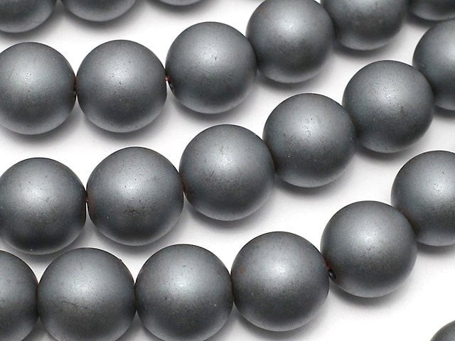 Frost Hematite Round 10mm 1strand beads (aprx.15inch / 38cm)