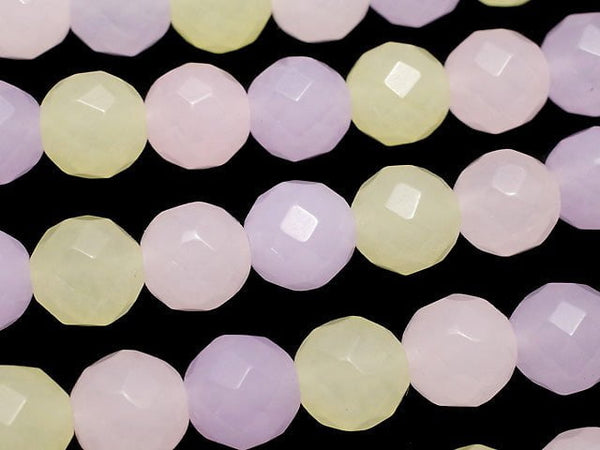 1strand $5.79! Pastel Mix Jade 64 Faceted Round 8mm 1strand beads (aprx.15inch / 36cm)