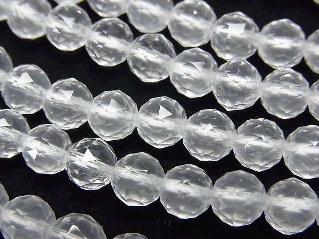 High Quality!  Milky Quartz AAA Triangle Faceted Round 6mm  half or 1strand beads (aprx.15inch/37cm)