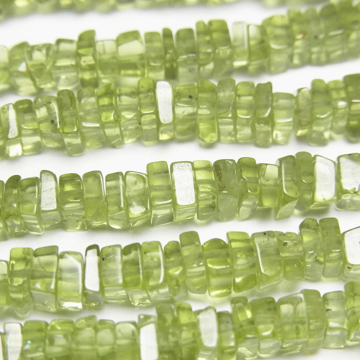 Hohe Qualität Peridot AA++ quadratische Rondelle (Scheibe) halb oder 1 Strang Perlen (ca. 15 Zoll/38 cm)