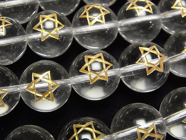 [Video] Gold! Six-pointed star Carving! Crystal AAA Round 8, 10, 12, 14mm 1/4 or 1strand