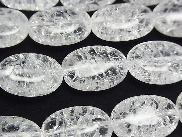 Cracked Crystal  Oval 18x13x8mm half or 1strand beads (aprx.15inch/38cm)