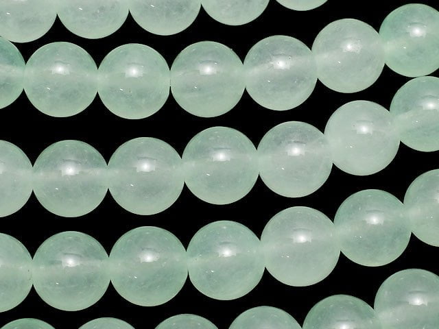 Pastel Green Color Jade (Clear Type) Round 8mm 1strand beads (aprx.15inch / 38cm)