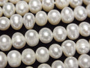 [Video] Fresh Water Pearl AA++ Potato 7mm White 1strand beads (aprx.14inch/35cm)