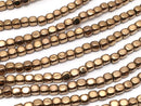 Hematite Small Size Cube 3x3mm x 3mm Bronze Coating 1strand beads (aprx.15inch / 38cm)