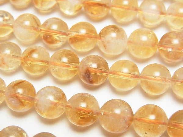 [Video] Bi-color Citrine AA+ Round 8mm half or 1strand beads (aprx.15inch / 36cm)
