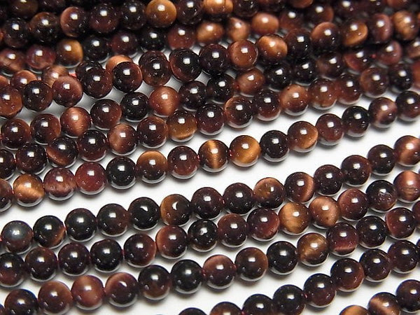 [Video]Red Tiger's Eye AAA Round 3mm 1strand beads (aprx.15inch/38cm)