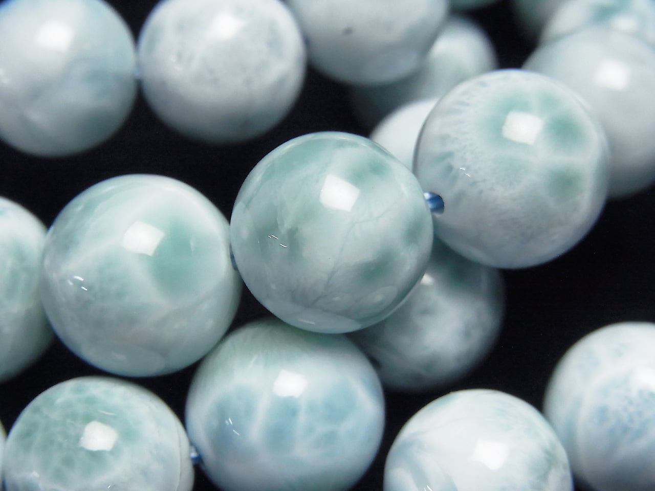 Larimar Pectolite AA++ Round [9mm][10mm][11mm] 1strand beads (Bracelet)