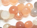[Video] High Quality Multicolor Moonstone AAA Onion Faceted Briolette half or 1strand beads (aprx.7inch / 18cm)