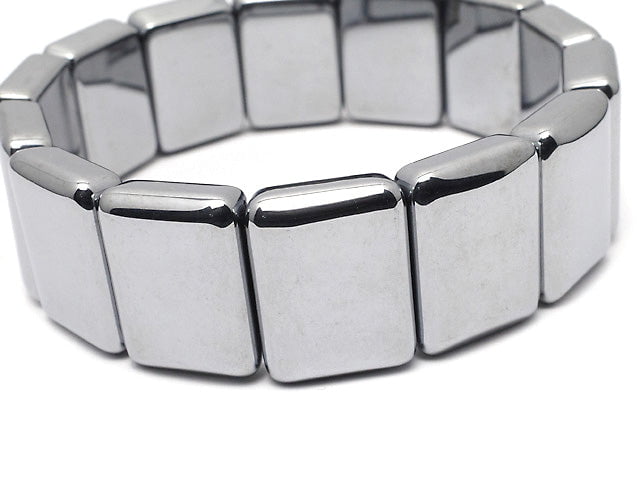 [Video] Terahertz 2 Hole Faceted Rectangle 20x15x6mm Bracelet