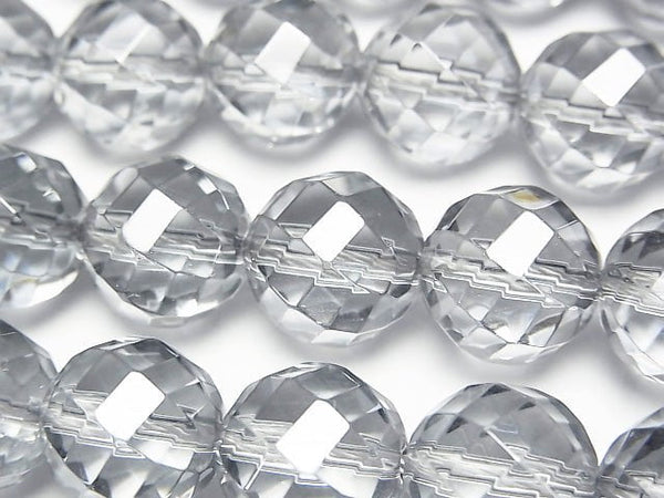 Silver flash Twist 72 Faceted Round 12 mm half or 1 strand beads (aprx.15 inch / 38 cm)