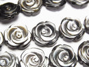 [Video] High quality Black Shell (Black-lip Oyster) AAA Rose Carving (Both Side Finish) 15 x 15 x 5 mm 1/4 or 1strand (apr x 14 inch / 35 cm)
