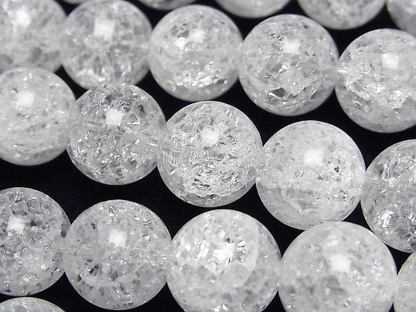 Cracked Crystal Round 12mm NO.2 (many cracks) 1/4 or 1strand beads (aprx.15inch/36cm)