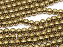 Magnetic! Hematite Round 4mm gold coating 1strand beads (aprx.15inch / 38cm)