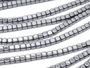 Hematite  Cube 2x2mm x2mm  1strand beads (aprx.15inch/38cm)