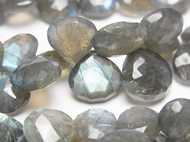 [Video] High Quality Labradorite AAA Chestnut  Faceted Briolette  1/4 or 1strand beads (aprx.7inch/17cm)