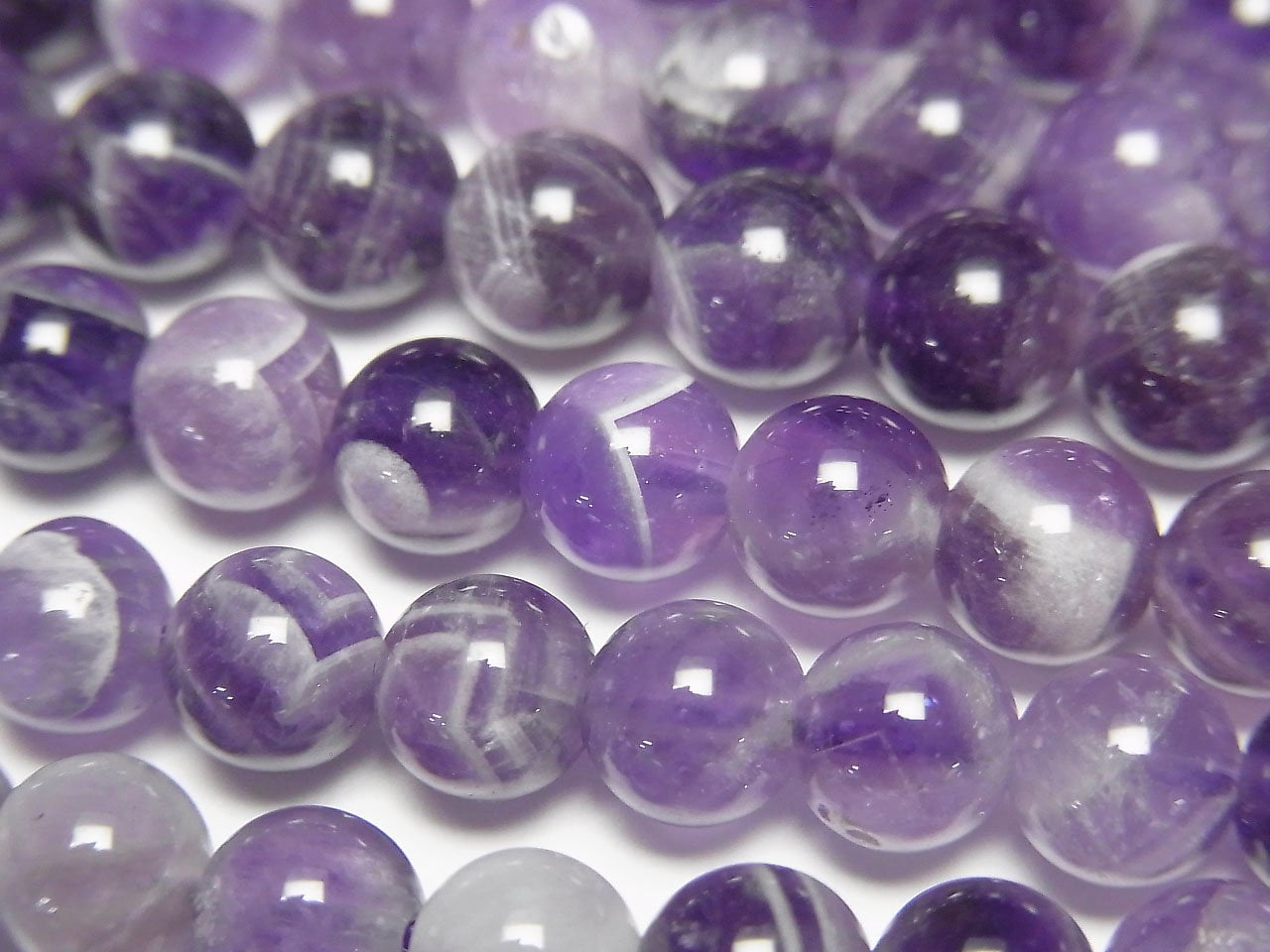 Gestreifter Amethyst Runde 6mm 1Strang Perlen (ca. 15 Zoll/36 cm)