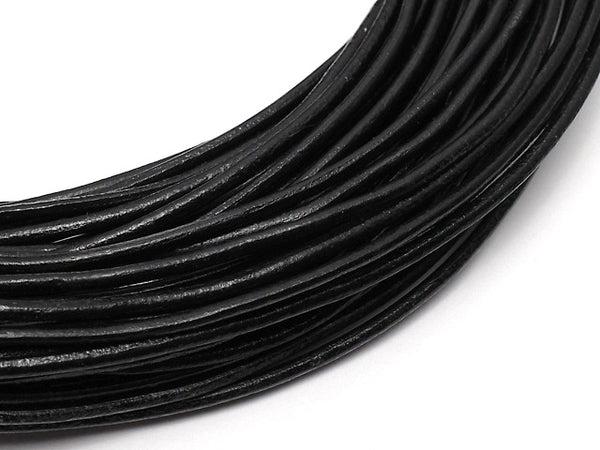 Europe Leather Cord Round wire [1 mm] [1.5 mm] [2 mm] black 1 roll (20 m)