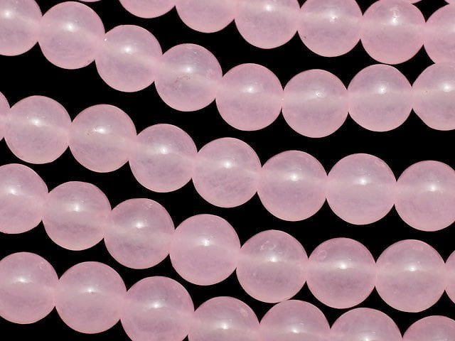 Pink color Jade (clear type) Round 6mm 1strand beads (aprx.15inch / 37cm)