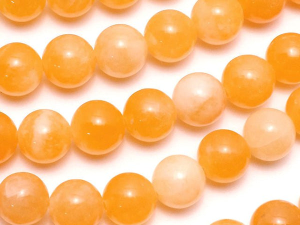 Orange Jade Round 8mm 1strand beads (aprx.15inch / 38cm)