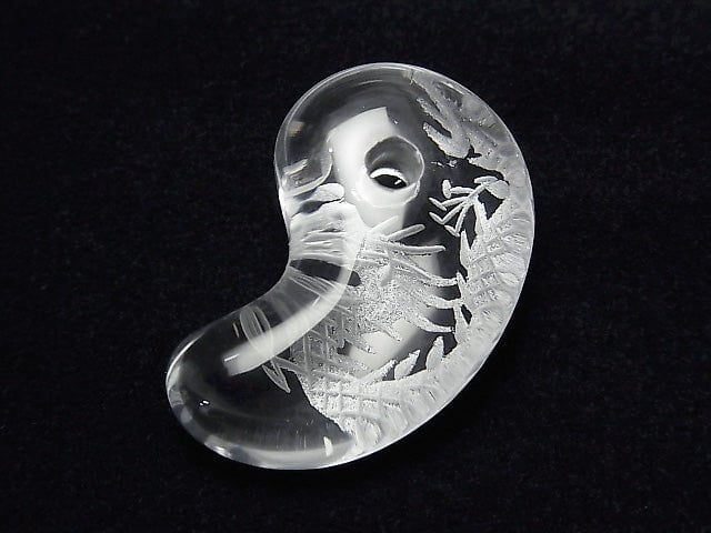 [Video] Carved Dragon (Four Divine Beasts)! Crystal AA++ Comma Shaped Bead 30x20x10mm 1pc