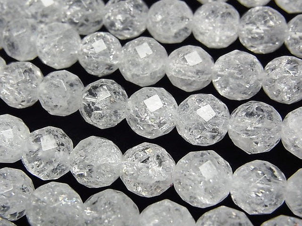 [Video] Cracked Crystal  64Faceted Round 8mm 1strand beads (aprx.15inch/38cm)