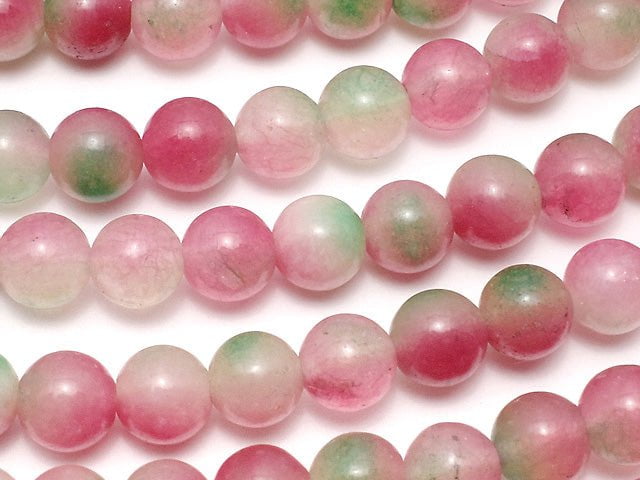 Red & Green Jade Round 6mm 1strand beads (aprx.15inch / 36cm)