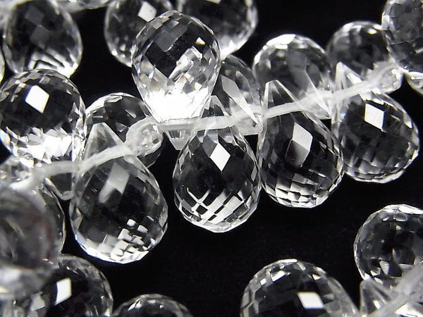 [Video]High Quality! Crystal AAA Drop Faceted Briolette 12x8x8mm 1/4strands -Bracelet