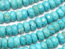 Magnesite Turquoise  Faceted Button Rondelle 8x8x4mm 1strand beads (aprx.15inch/36cm)