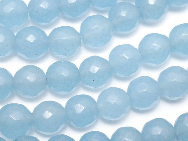 Blue Jade 64Faceted Round 8mm 1strand beads (aprx.15inch / 36cm)